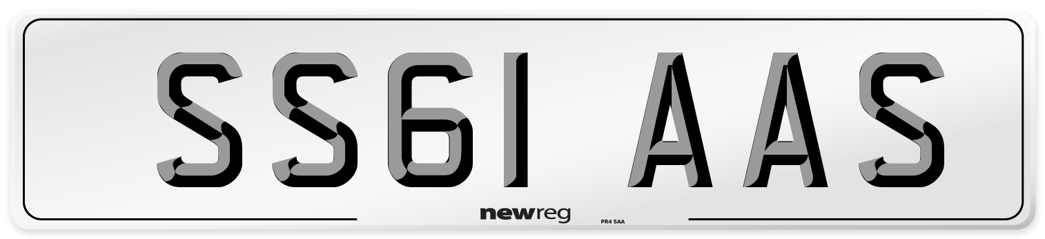 SS61 AAS Number Plate from New Reg